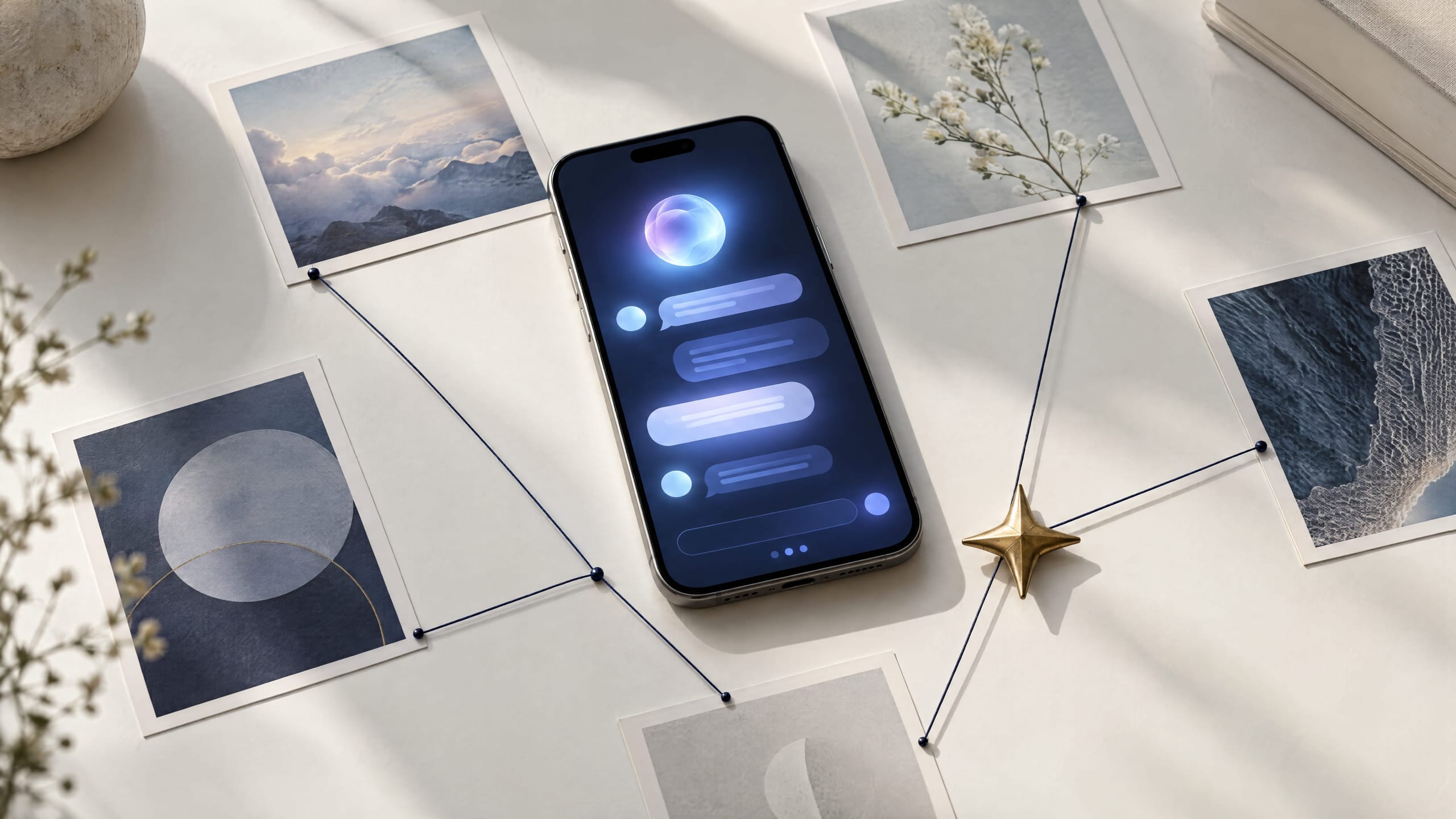 A phone showing an AI assistant answer connected to sources